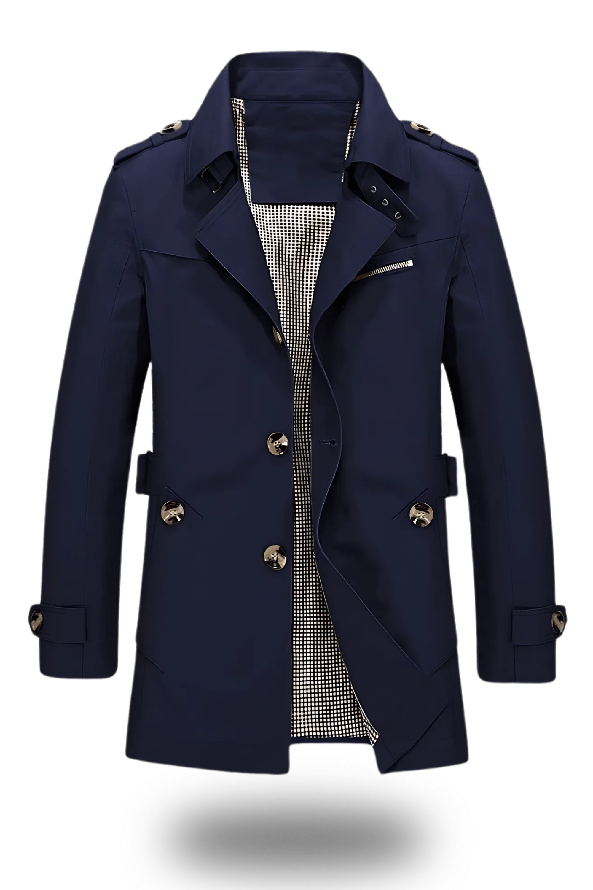Trenchcoat met Omgeslagen Kraag en Klassieke Elegantie