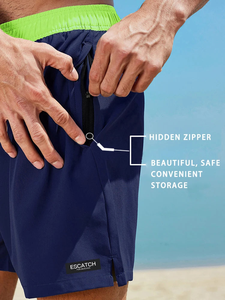 Heren Zwemshort Sportief met Ritszakken en Compressievoering