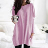 Oversized tuniek trui dames met zakken en ronde hals