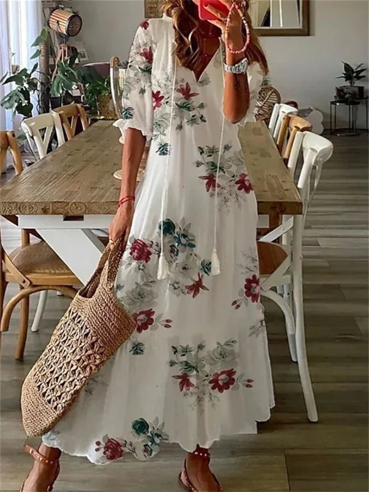 Maxi Jurk Dames Luchtige Pasvorm Elegante Casual Look Dames