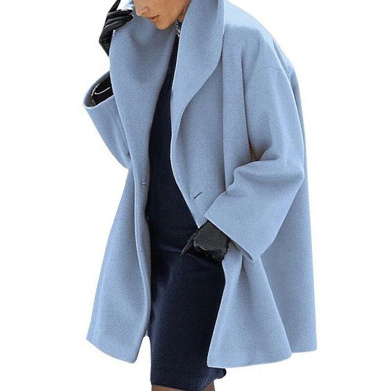 Elegante dames winterjas gevoerd met brede kraag