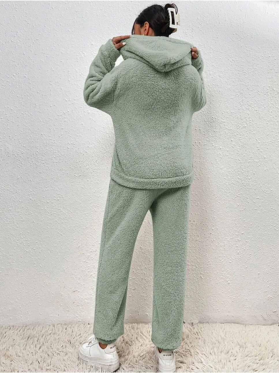 Dames Teddy Huispak met Capuchon – Zacht, Warm en Comfortabel