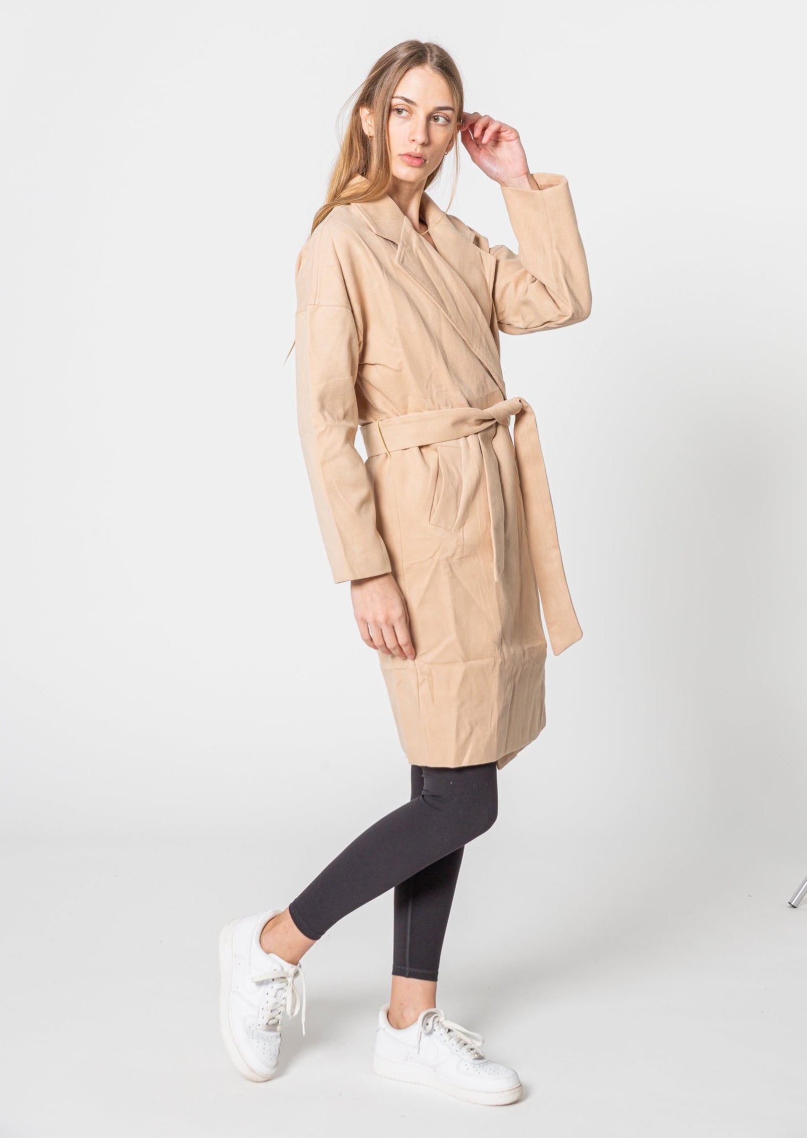 Trenchcoat in Perzikkleur - Laatste Kans!-mezamstore.nl