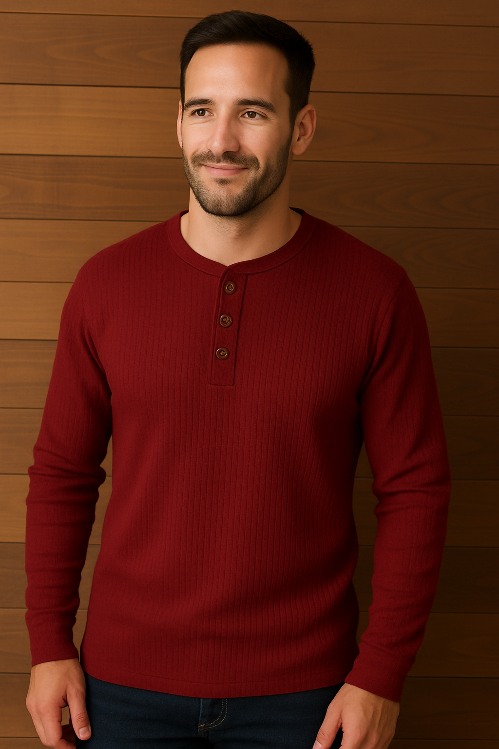 Henley Shirt met Wafelstructuur | Comfortabel Katoen | Casual Herenmode