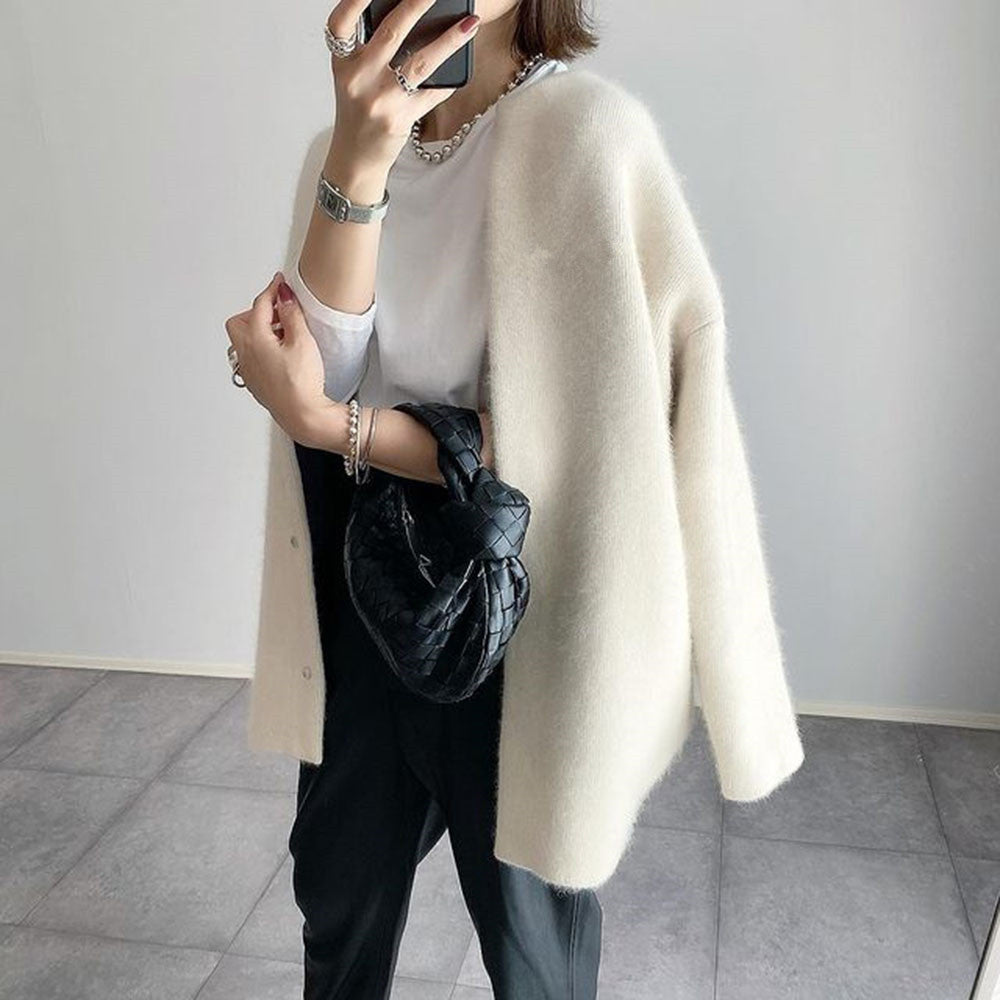 Oversized Vest Met Knopen Relaxed Fit Dames Casual Model