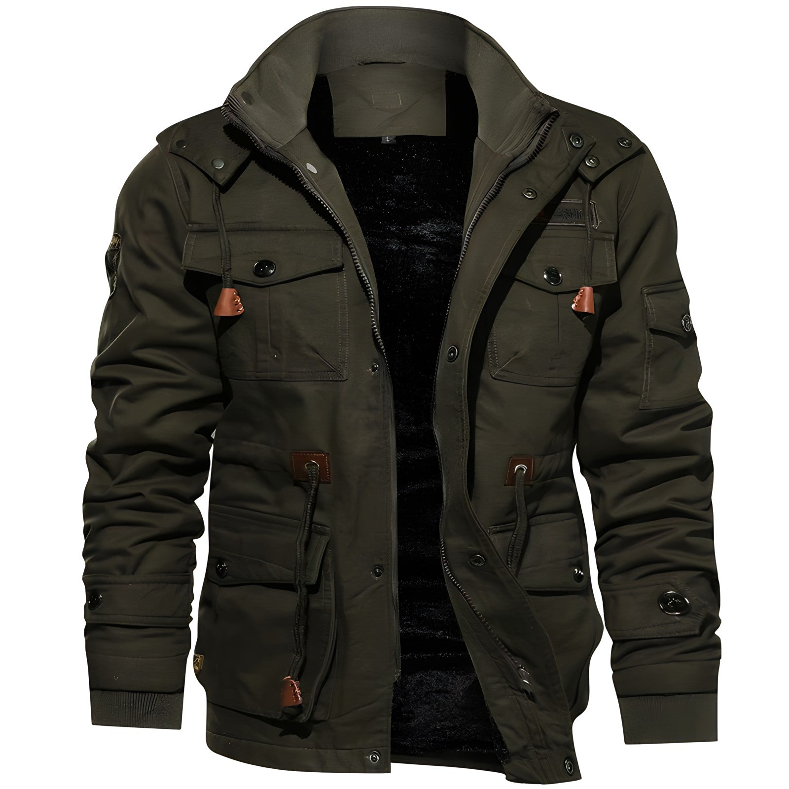 Waterdichte Winterjas Heren – Outdoor Jas met Fleece Capuchon & Zakken