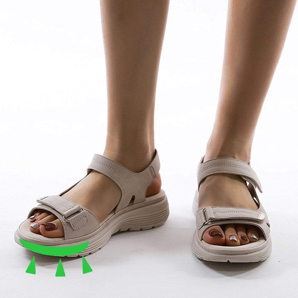 Dames Orthopedische Sandalen Leren Soft Sole Verstelbare Bandjes