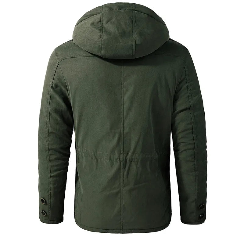 Warme Heren Winterjas met Capuchon en Praktische Zakken