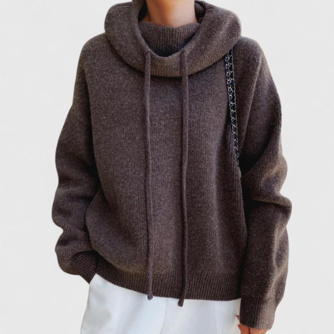 Dames Gebreide Hoodie Sweater met Capuchon Casual