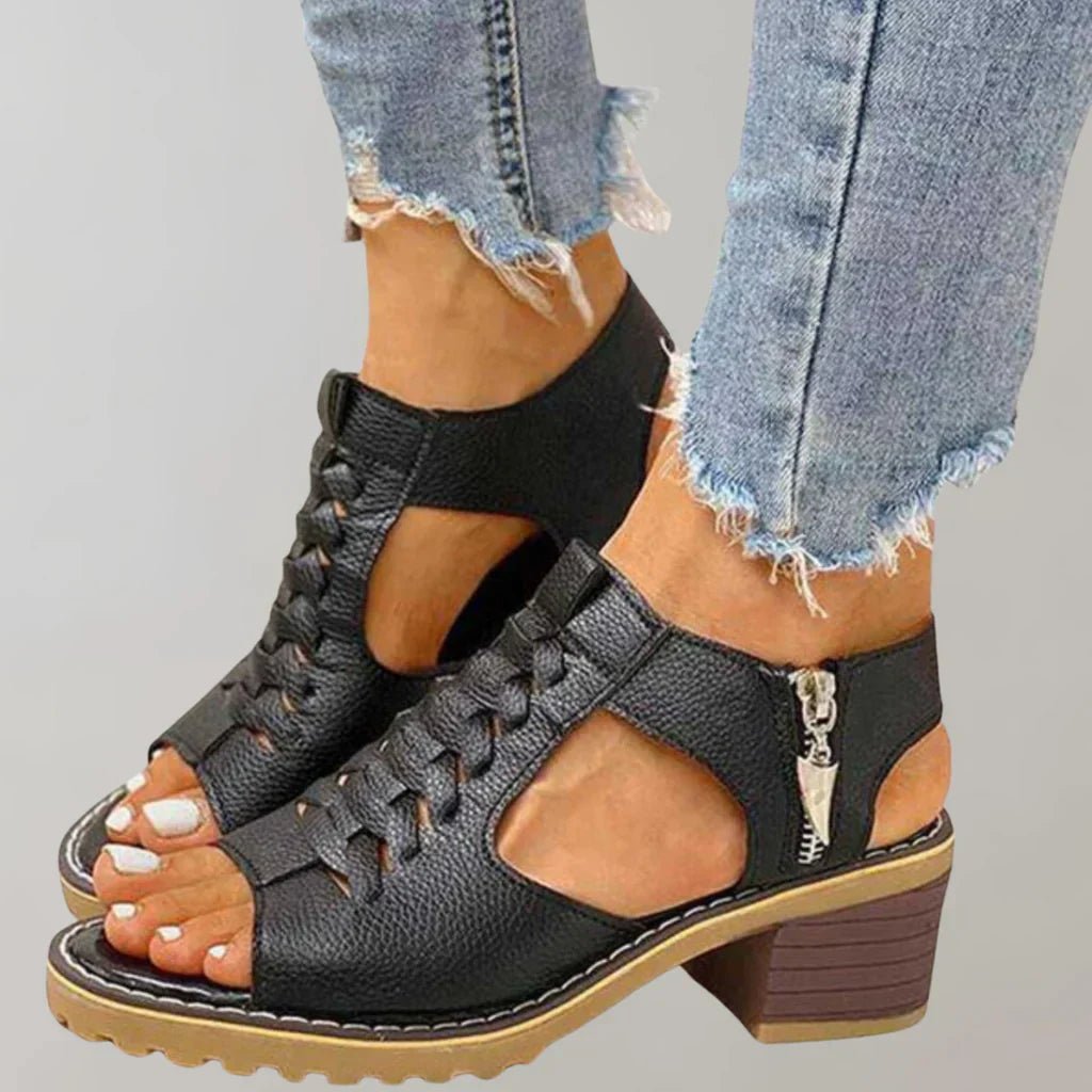 Orthopedische Leren Dames Sandalen met Verstelbare Bandjes