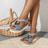 Orthopedische Sandalen met Slangenprint en Comfortzool