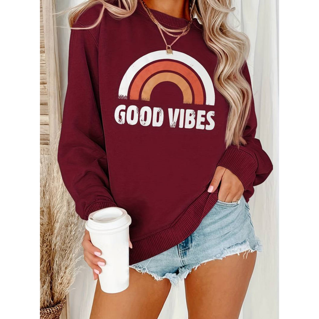 Dames Good Vibes Sweater – Comfortabele Casual Trui
