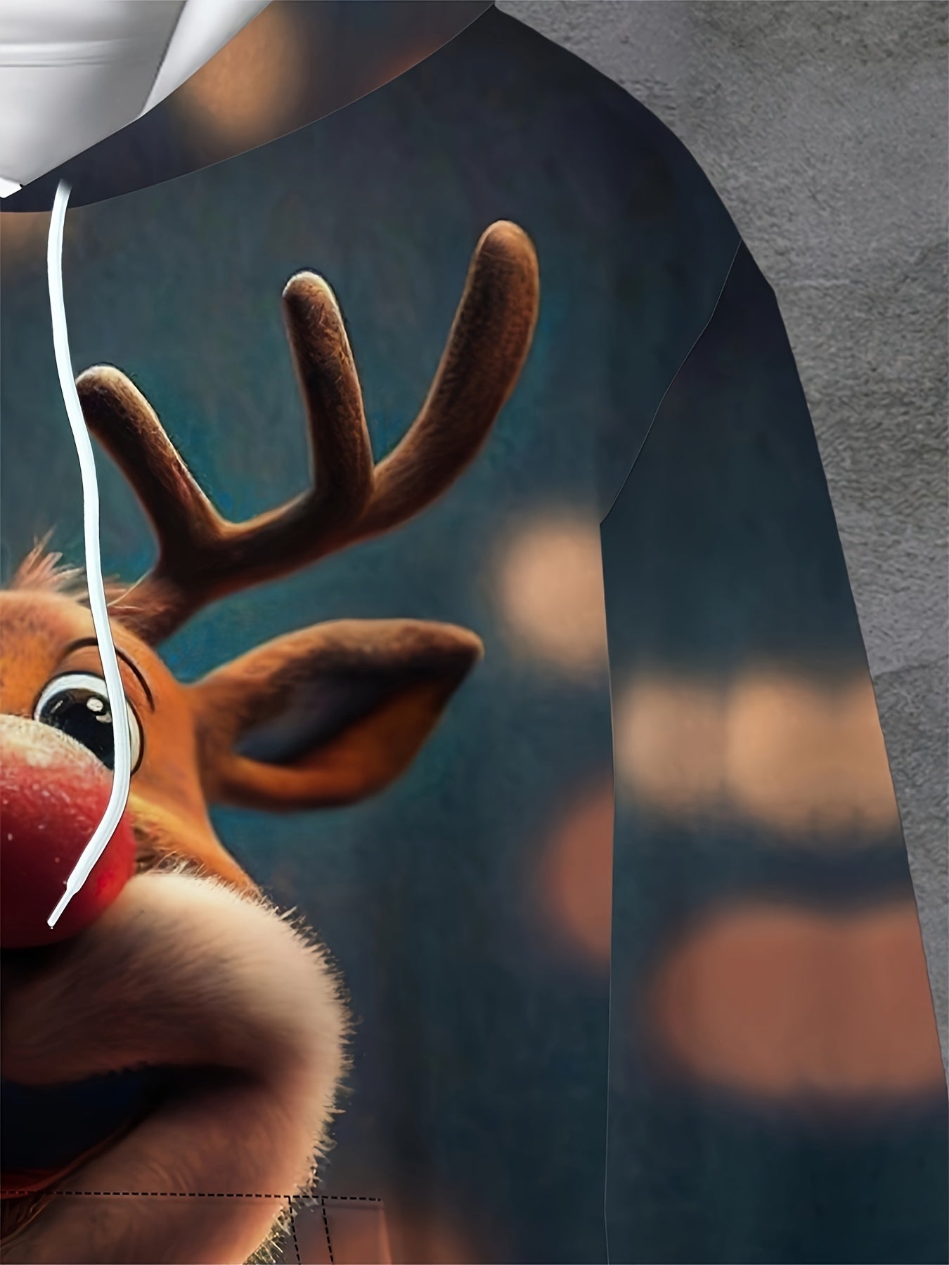 Kerst Hoodie met Rendierprint – Warme Unisex Trui voor de Feestdagen