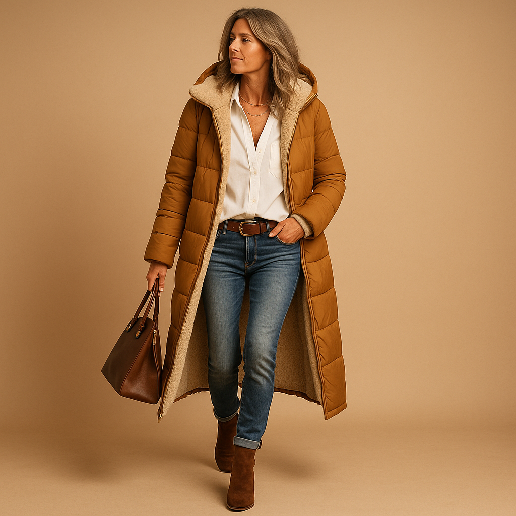 Lange Winterjas voor Dames met Comfortabele Pasvorm en Tijdloos Design
