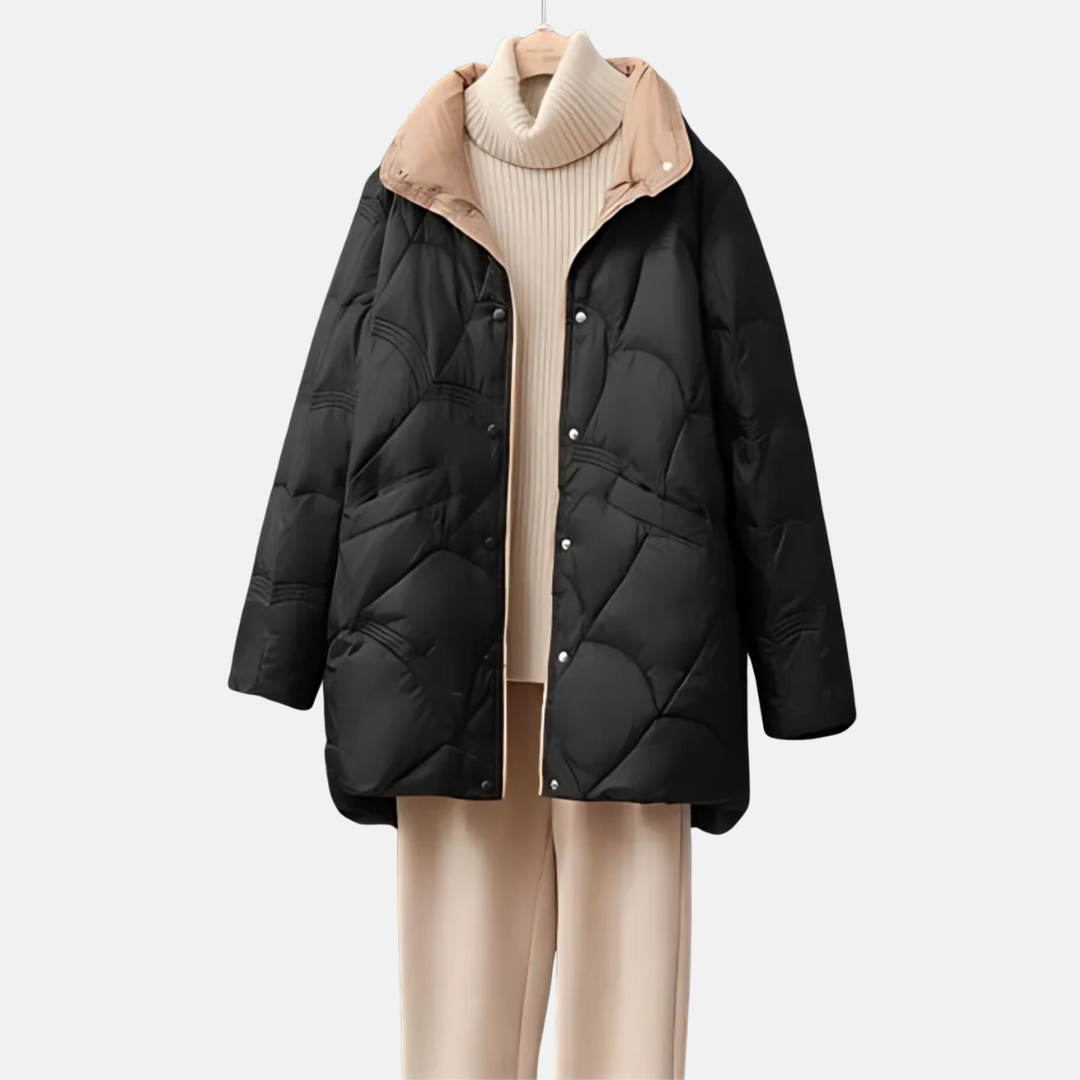 Dames Korte Gewatteerde Jas – Warme Stijlvolle Winterjas met Kraag
