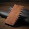 Luxe Leren iPhone Hoesje – Magnetische Flip, Korthouder & Standaard