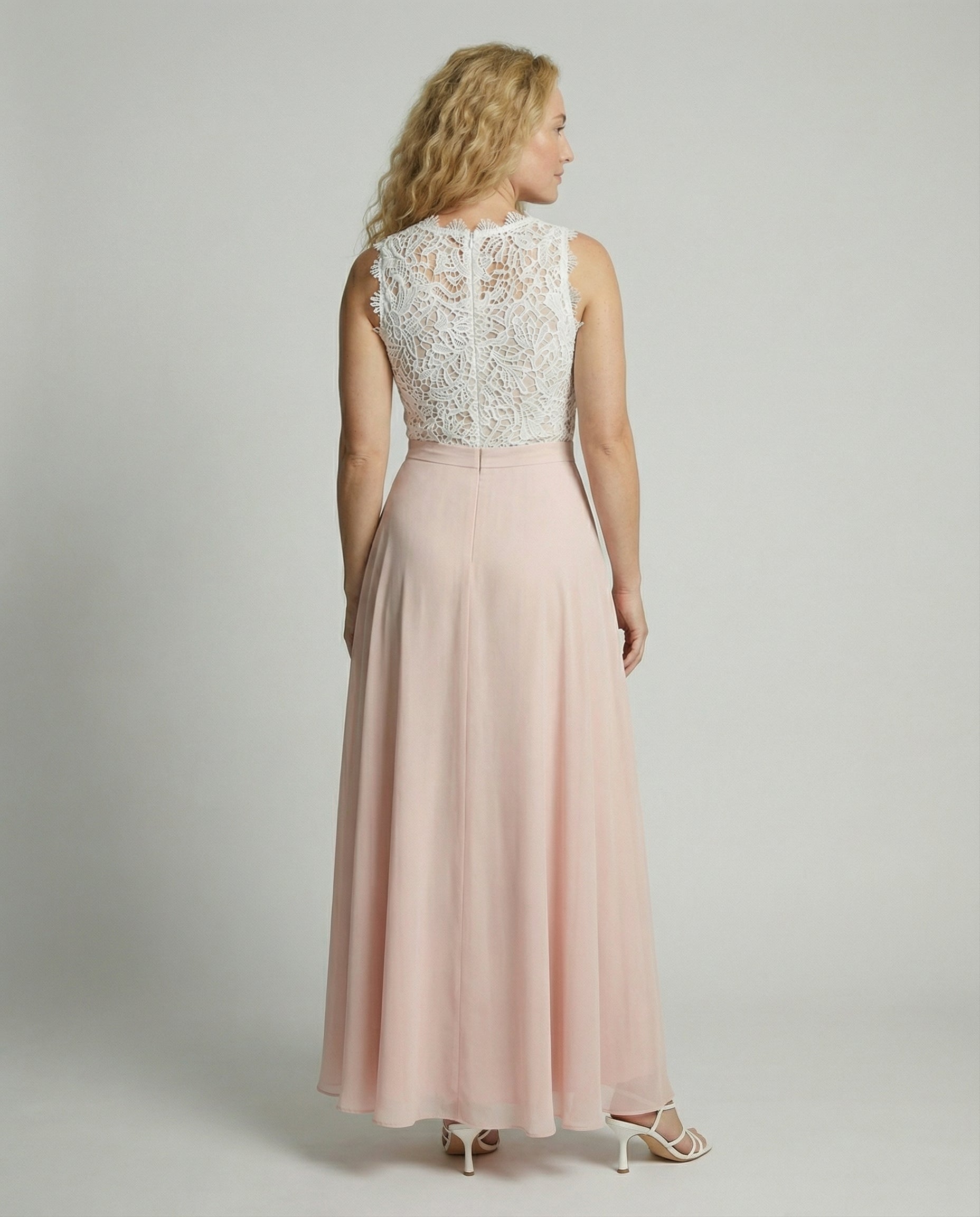 Maxi Jurk Dames Mouwloos Kanten Top Elegante Pasvorm Dames
