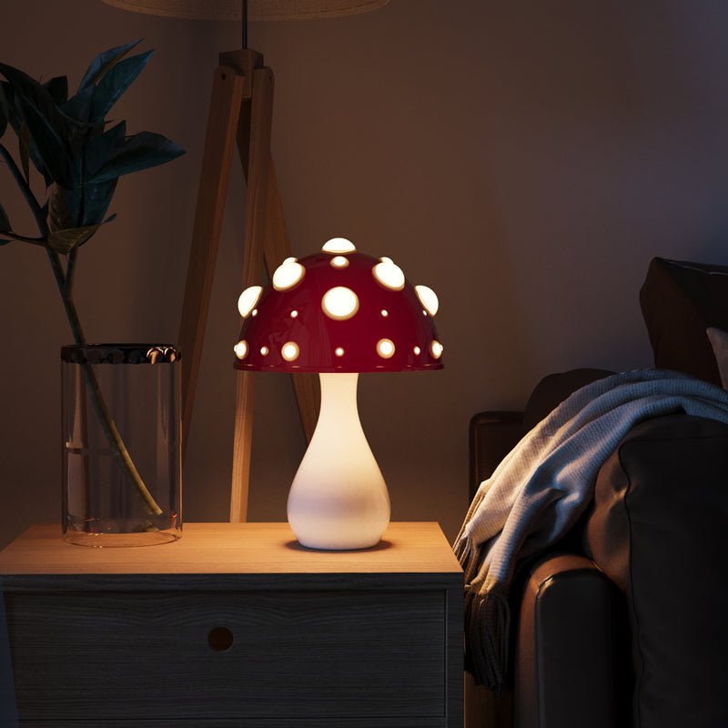 Paddenstoel Tafellamp met Warm LED Licht