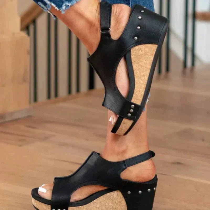Leren Dames Sandalen met Orthopedische Ondersteuning en Verstelbare Bandjes