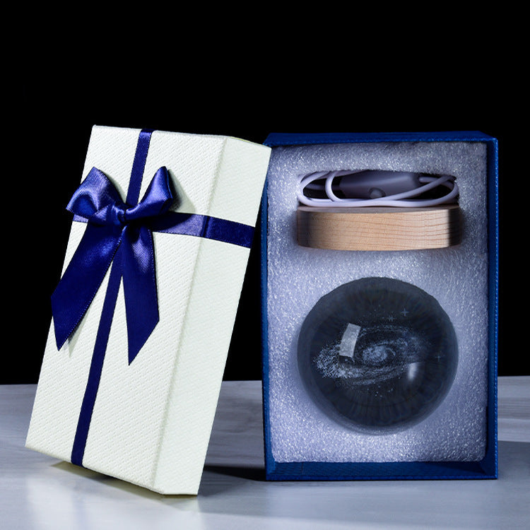 3D Kristallkugel 8 cm met Warmwit LED Licht-mezamstore.nl