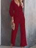 Elegante kanten jumpsuit met V-hals