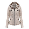 Elegante Leren Damesjas met Dubbele Rits en Capuchon