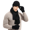 Gebreide winterset met muts, sjaal en handschoenen