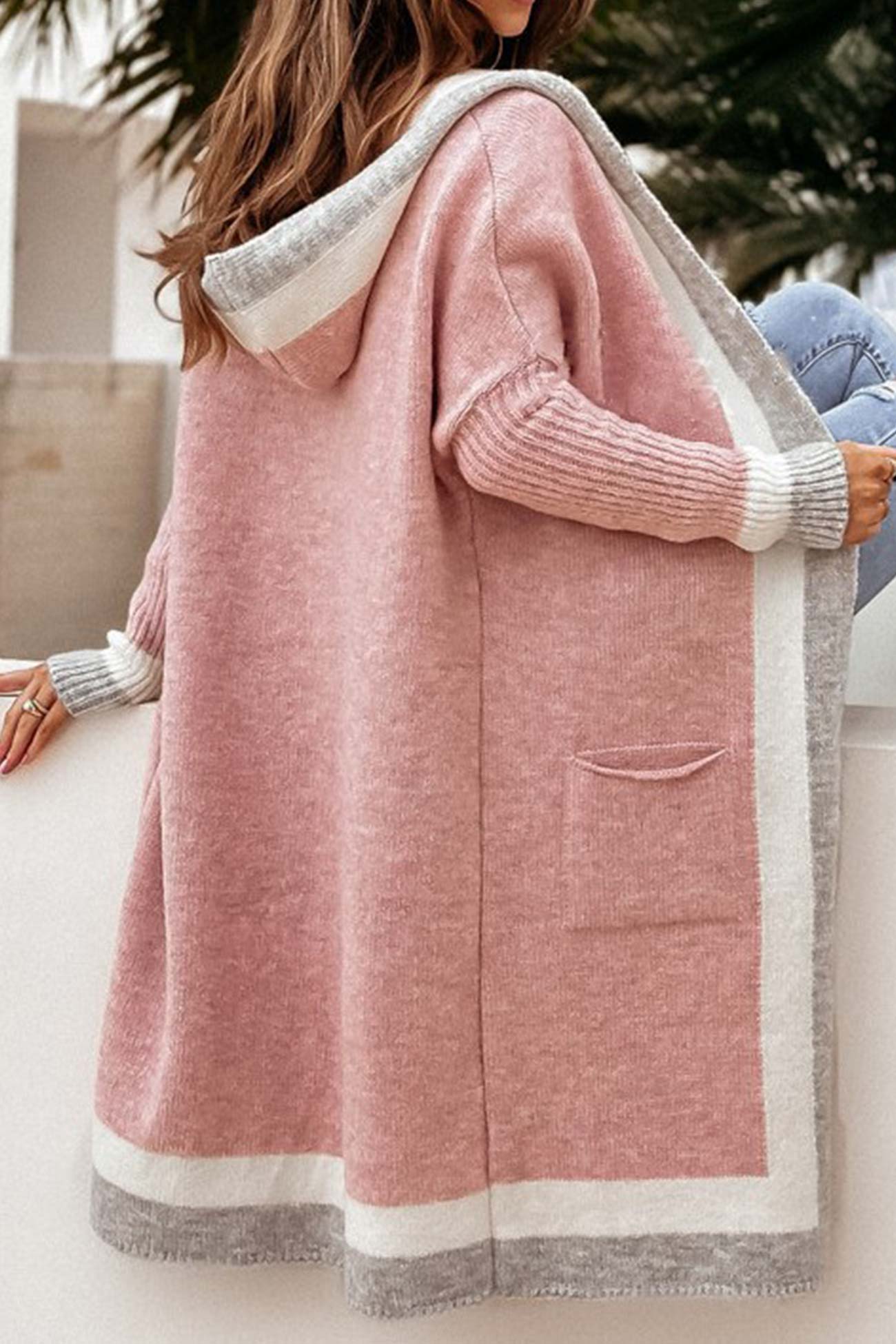 Hoodie Cardigan met Contrastdesign voor de Herfst-mezamstore.nl