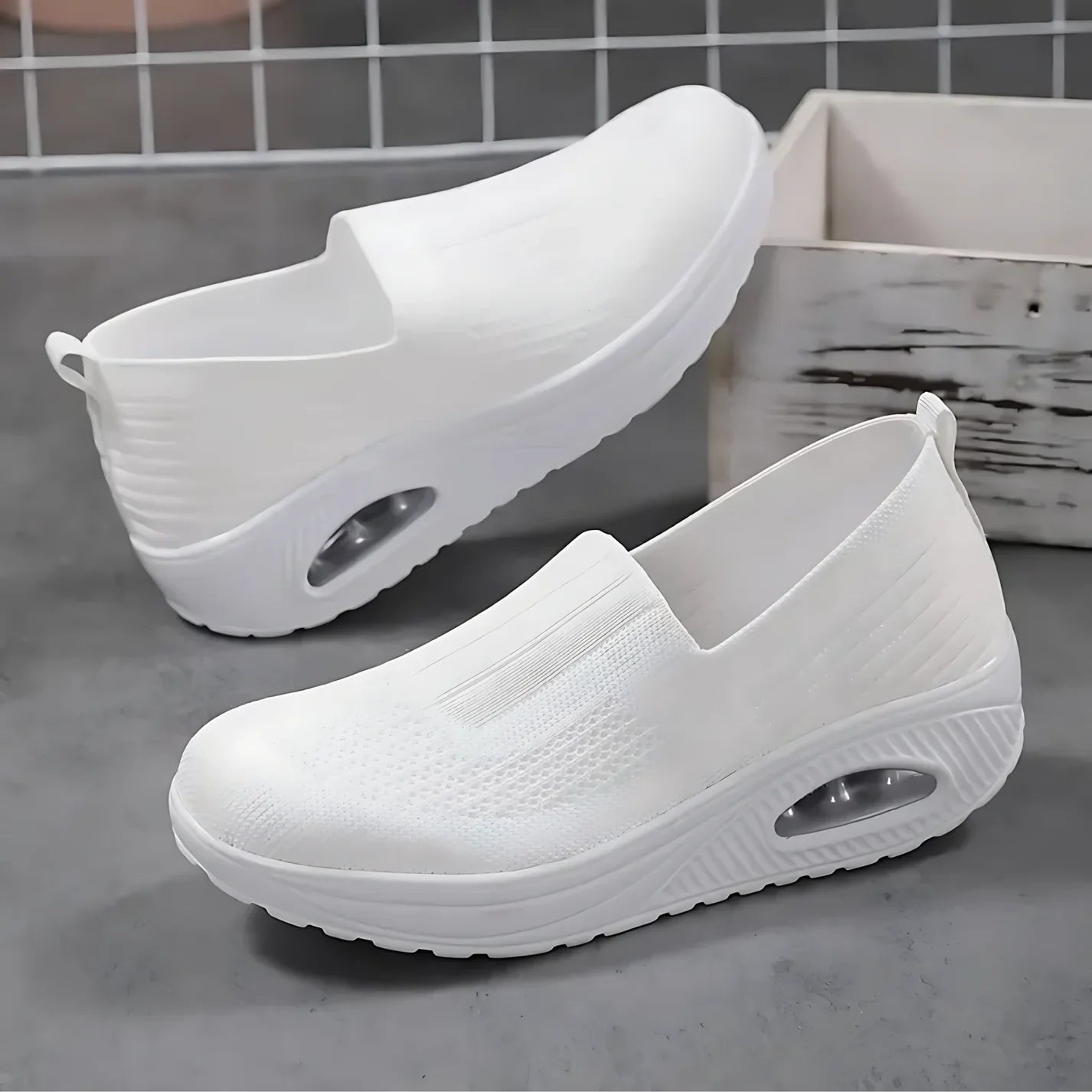 Sneakers Dames Slip On Wedgezool Comfortabele Instappers