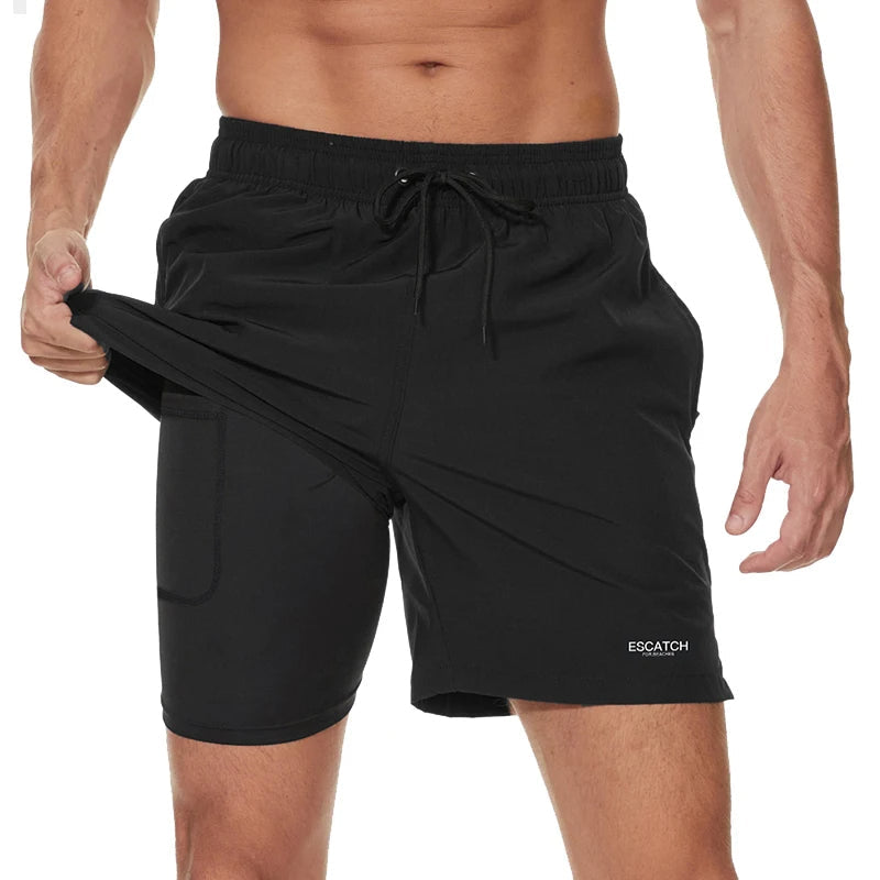 Heren Zwemshort Sportief met Ritszakken en Compressievoering