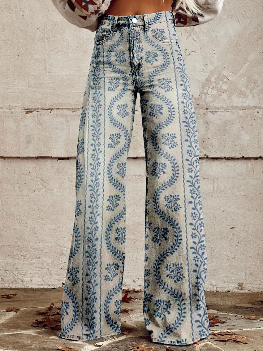 ColorVibe - Kleurrijke Vintage Broek voor Dames-mezamstore.nl