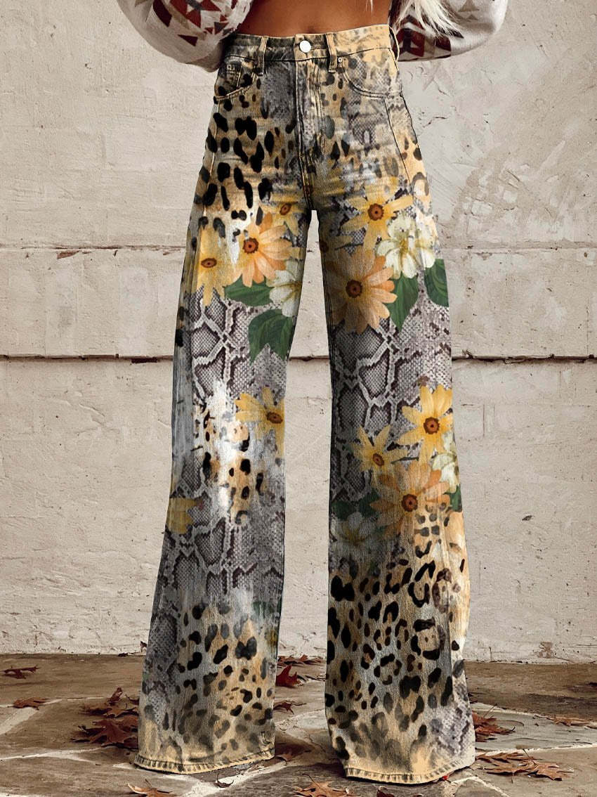 ColorVibe - Kleurrijke Vintage Broek voor Dames-mezamstore.nl