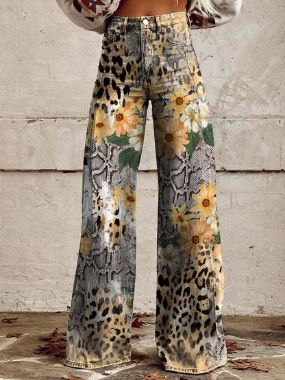 ColorVibe - Kleurrijke Vintage Broek voor Dames-mezamstore.nl