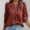 BellaFlow - Stijlvolle Damesblouse met Plooi en Pofmouwen