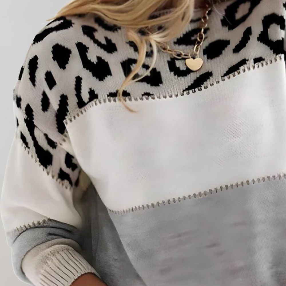 WildWarm - Warme en Trendy Dames Trui met Panterprint