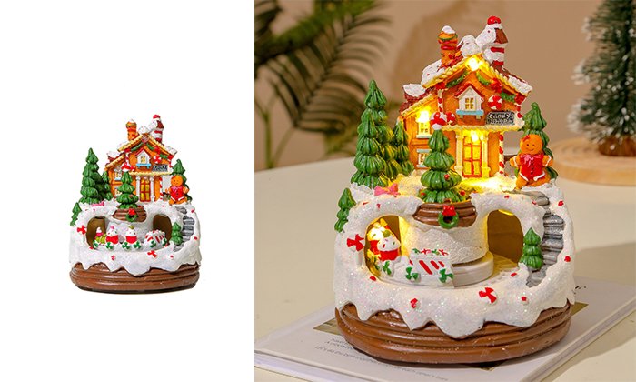 SnowGlow - Kersthuisje met Muziek – Sfeervolle Kerstdecoratie met Licht en Melodie-mezamstore.nl