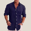 Linnen Overhemd Marineblauw Tijdloos Comfortabel