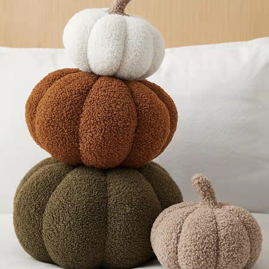 CozyPumpkin Pluche Kussen – Zacht Decoratief Pompoen Kussen voor Herfst en Halloween-mezamstore.nl