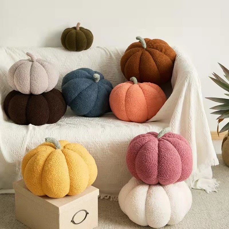 CozyPumpkin Pluche Kussen – Zacht Decoratief Pompoen Kussen voor Herfst en Halloween-mezamstore.nl