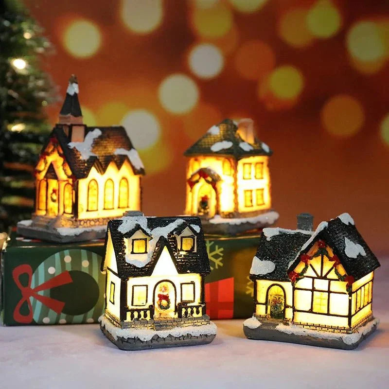 GlowHome - Verlicht Kersthuisje met LED - Sfeervolle Kerstdecoratie voor Vensterbank en Tafel-mezamstore.nl