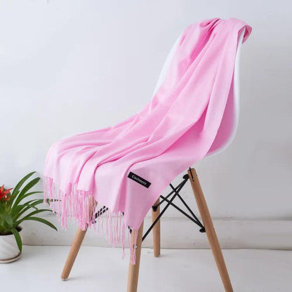 Elegante Dames Sjaal – Zachte Winter Sjaal met Franjes