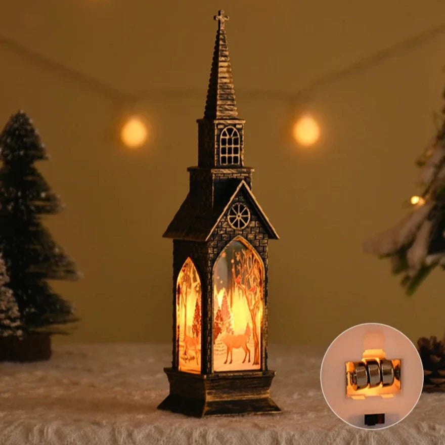 HolidayGlow LED Lantaarn – Kerstman en Sneeuwpop Tafelornament voor Feestelijke Sfeer-mezamstore.nl