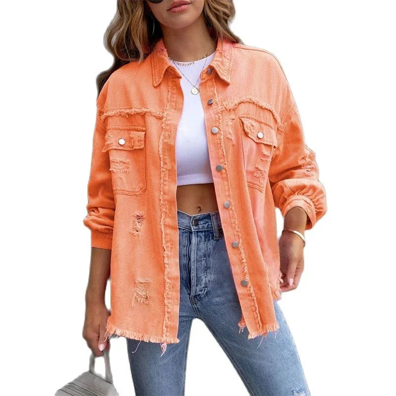 BohoVibe - Trendy Denim Jacket voor een Zelfverzekerde Look-mezamstore.nl