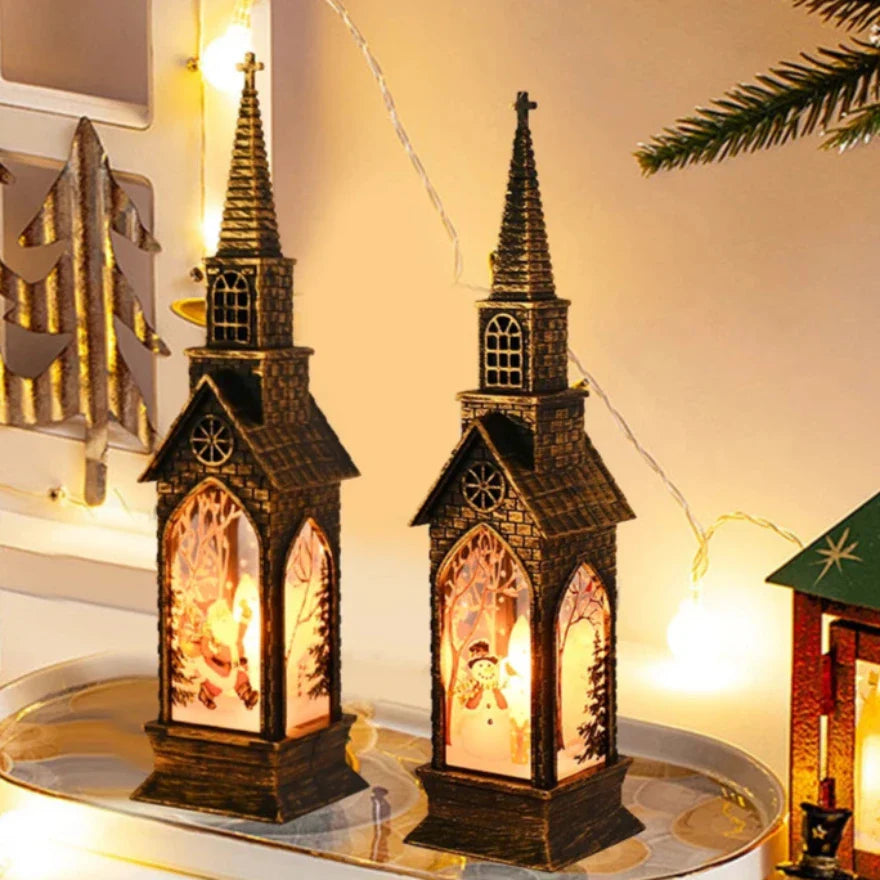 HolidayGlow LED Lantaarn – Kerstman en Sneeuwpop Tafelornament voor Feestelijke Sfeer-mezamstore.nl