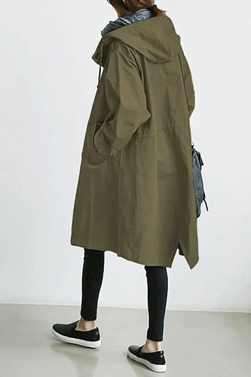 RainShield - Water- en Windbestendige Dames Trenchcoat met Capuchon