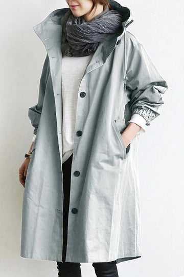 RainShield - Water- en Windbestendige Dames Trenchcoat met Capuchon