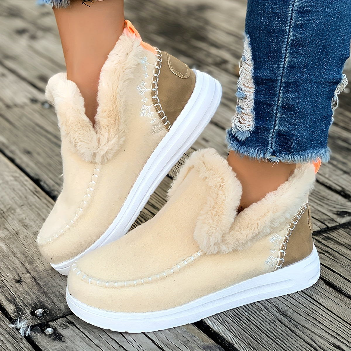 Warme Damespantoffels met Antislip en Pluche Voering