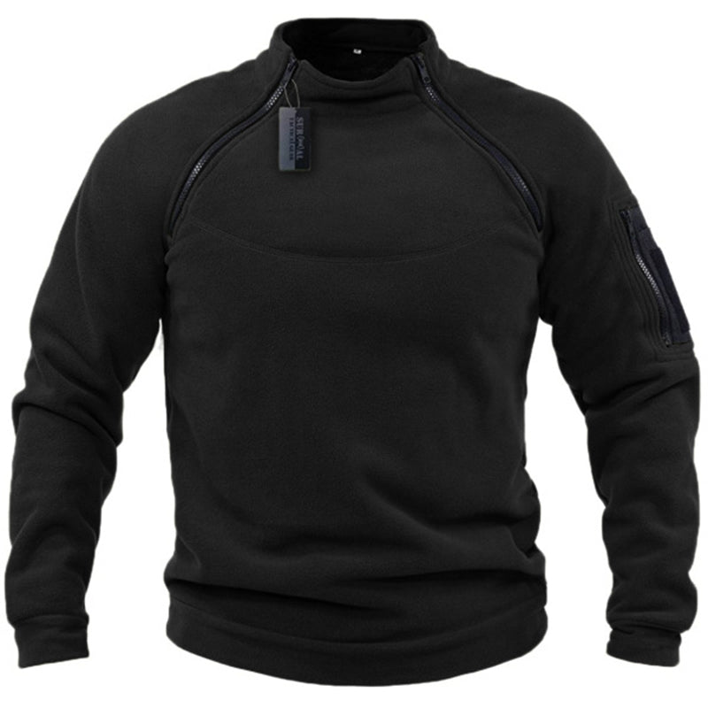 Heren Tactical Sweater – Comfortabele Outdoor Trui met Ritsdetail