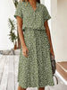 Zomerse midi-jurk met frisse print en korte mouwen