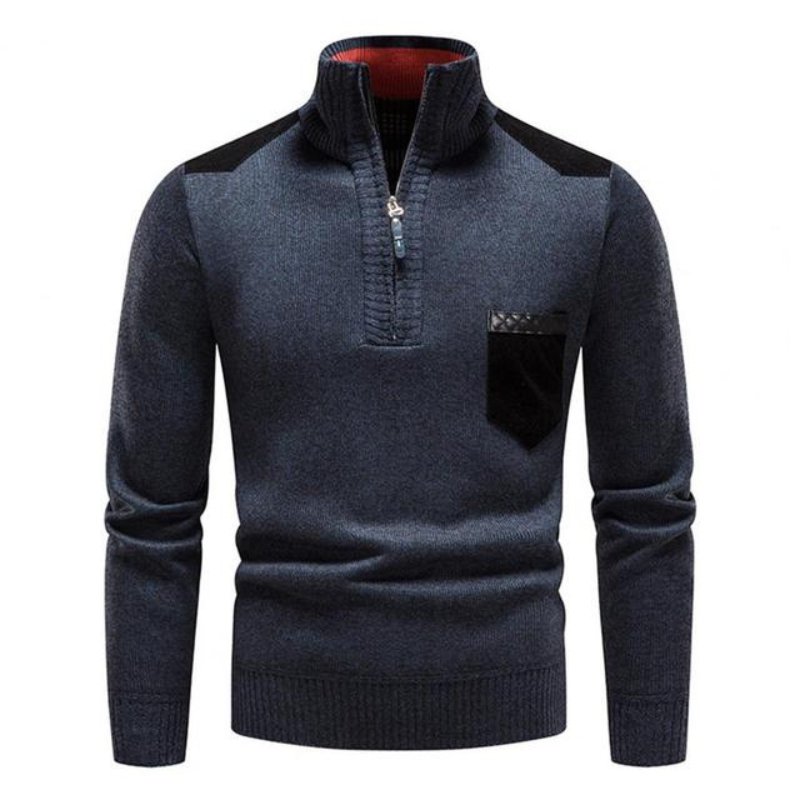 Heren Half-Zip Trui – Comfortabele Sweater met Borstzak Detail
